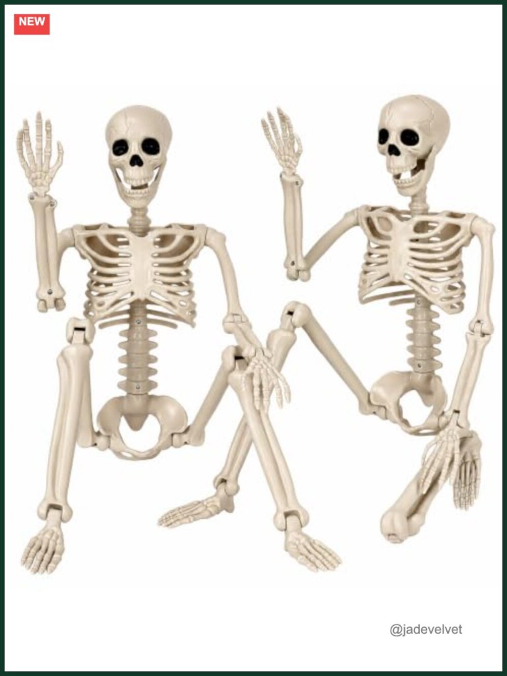 2Pack 36" Halloween Skeleton Decor 3ft Life Size Posable Joints Yard Porch